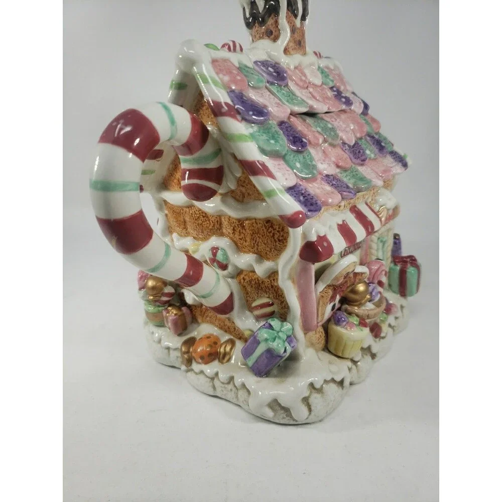 Fitz & Floyd Candy Lane Express Candy Shop Teapot Santa Claus Fudge Ceramic